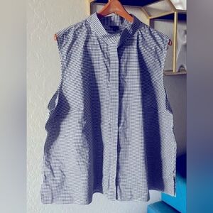 Talbots woman wrinkle resistant sleeveless plaid button down blouse size 24w